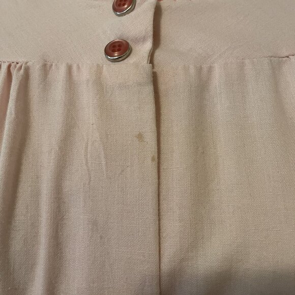 70s Vintage It's A Charm Pink Button-Down Robe With Embroidered Sleeves Size M - Picture 7 of 7